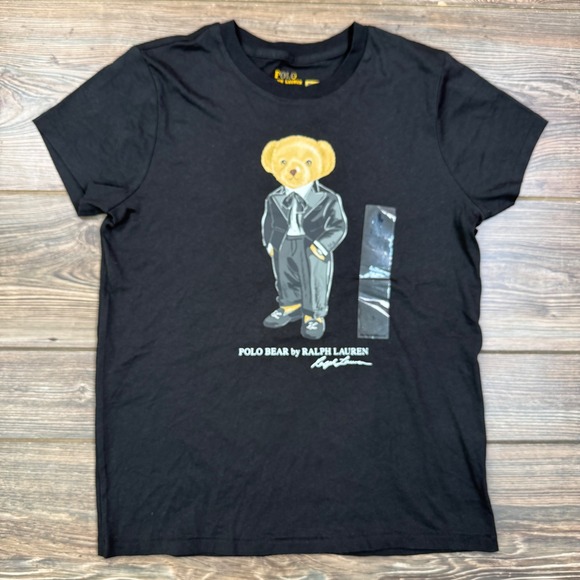Polo Ralph Lauren Tops - Polo Ralph Lauren Womens Size Small T-Shirt Black Tuxedo Polo Bear Graphic